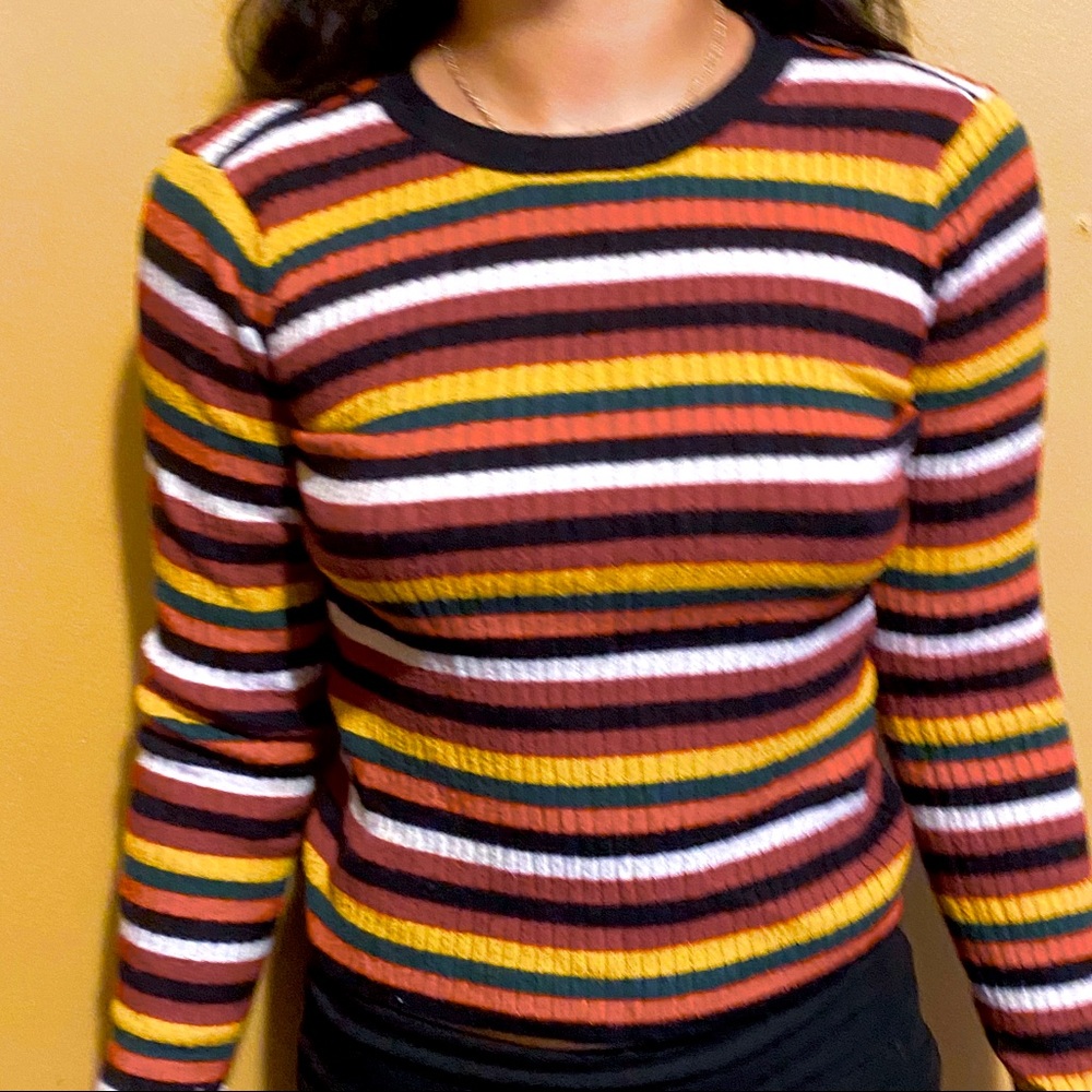 Striped multi colored long sleeve